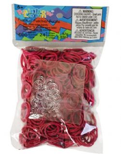 SACS D'ÉLASTIQUES À BRACELETS FUSHIA POUR RAINBOW LOOM